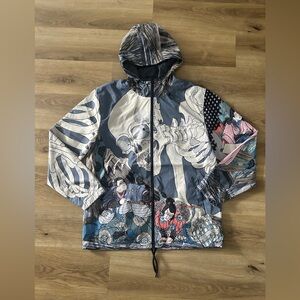 Rebel Vengeance Japanese Skeleton Samurai Windbreaker Jacket, Rare, XXL - NWT